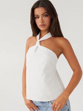 Peppermayo White Keira Linen Top